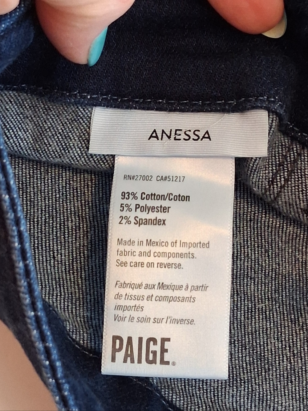 PAIGE Dark Blue High-Rise Wide Leg Jeans - Picture 9 of 16